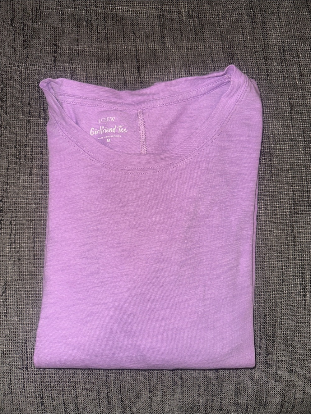 J. Crew Lavender Girlfriend Tee Crewneck